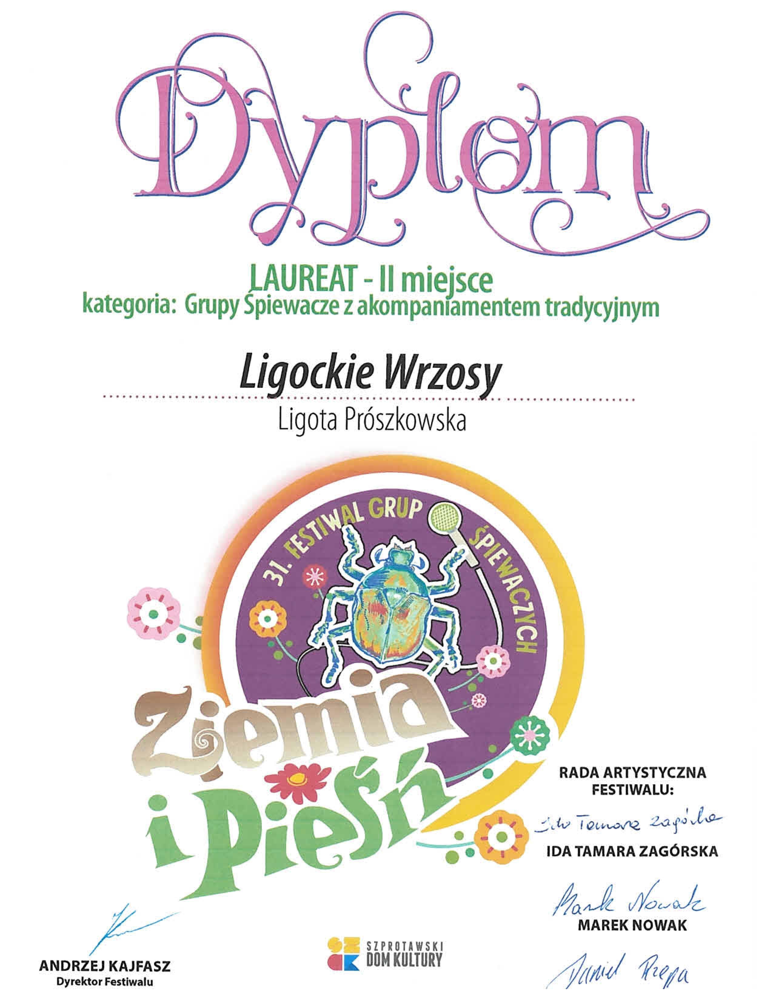 II nagroda w 31. Festiwalu Grup Śpiewaczych 