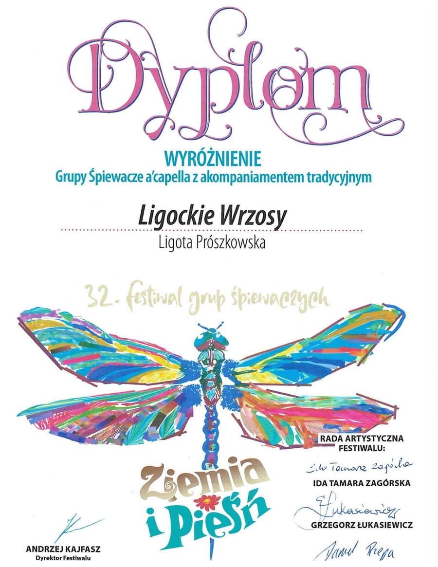 Wyróżnienie w 32. Festiwalu Grup Śpiewaczych 